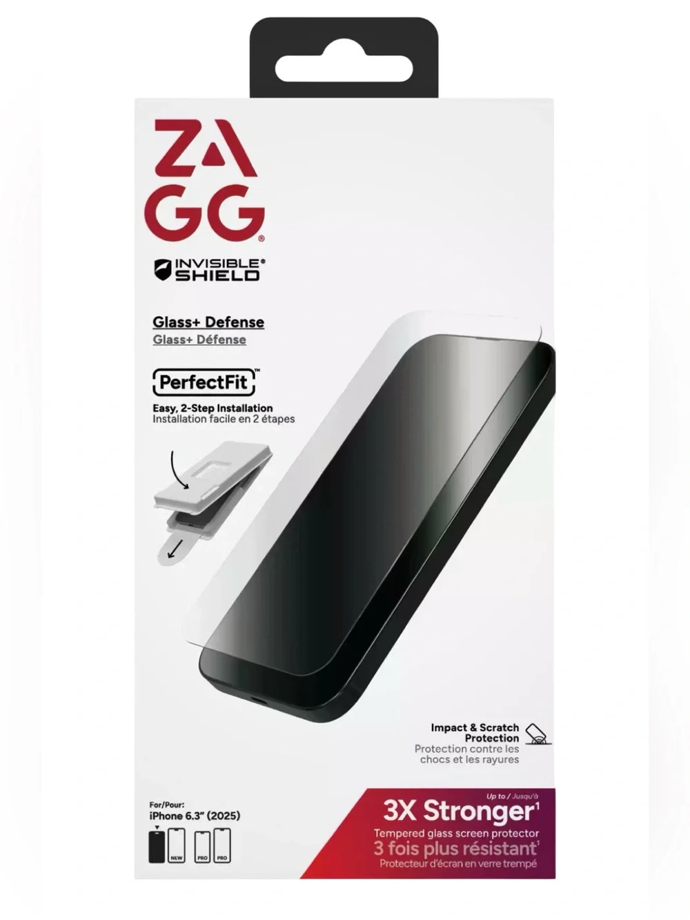ZAGG - Glass+ Defense Screen Protector Apple iPhone 17 - Clear New in Box